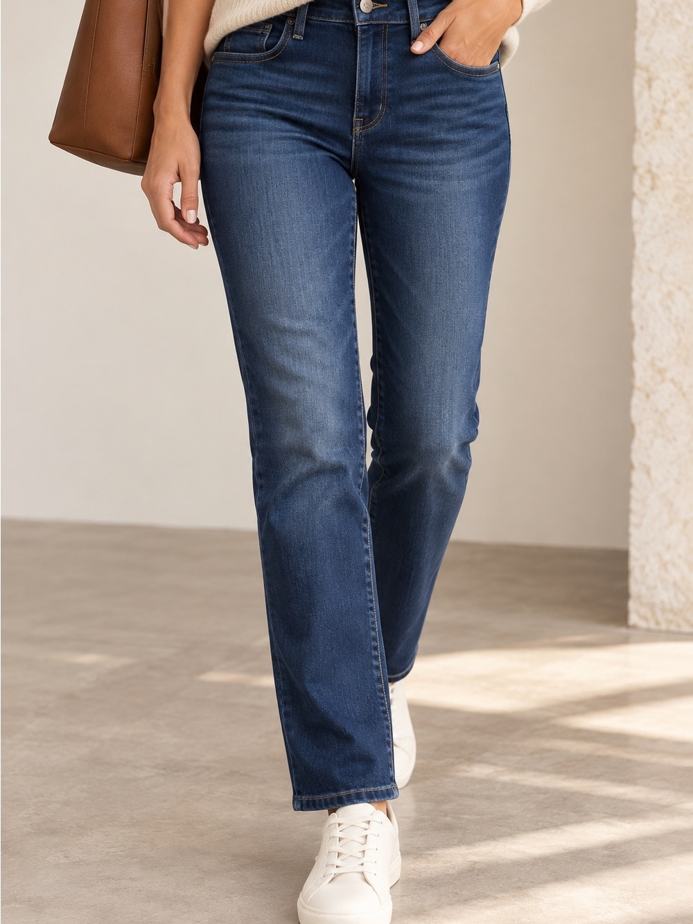 NYDJ Marilyn Straight Jeans Size 6 Dark Wash Lift Tuck Stretch
